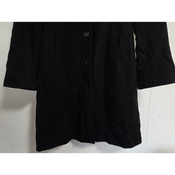 Banana Republic Coat Womens M Black Button Wool Blend Old Money Classic - Picture 3 of 8